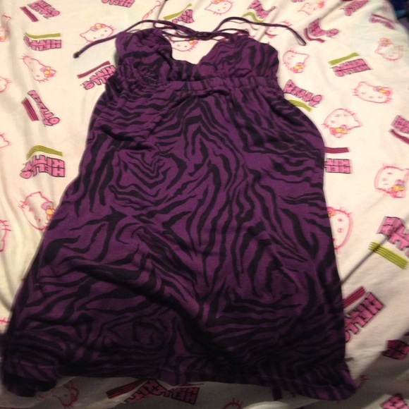 Purple and black zebra printed dress - Picture 1 of 1