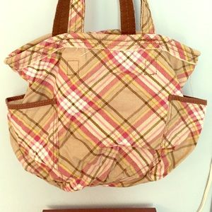 Thirty-One Gifts Brown Plaid Bag