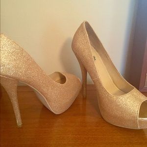 Gold glitter high heel