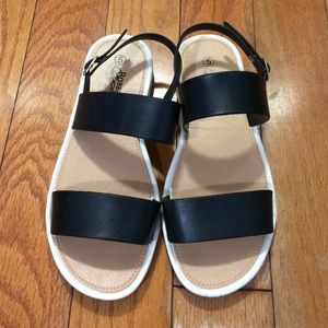 Black strap sandals