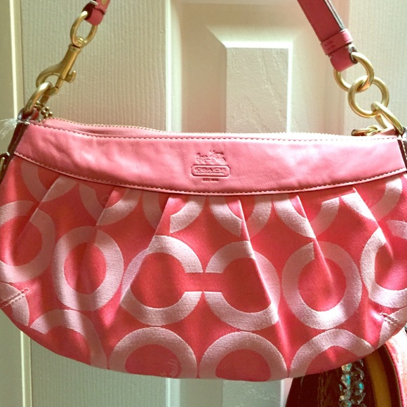 Coral coach handbag