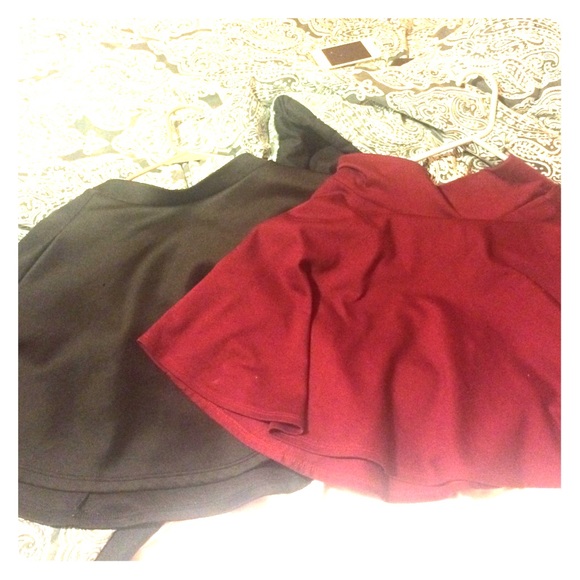 BUNDLE!! Black and maroon skater skirts