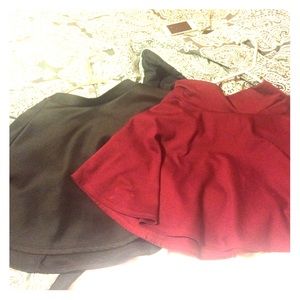 BUNDLE!! Black and maroon skater skirts