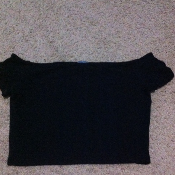 Off the shoulder black crop top