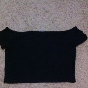 Off the shoulder black crop top