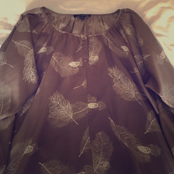 Tan, flowy blouse
