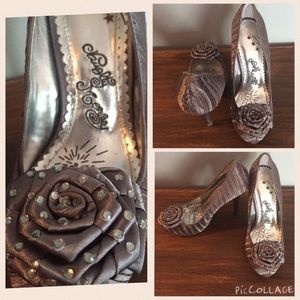 Naughty Monkey silver heels