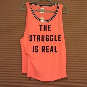 Victoria's Secret PINK "The Struggle Is Real" Tank