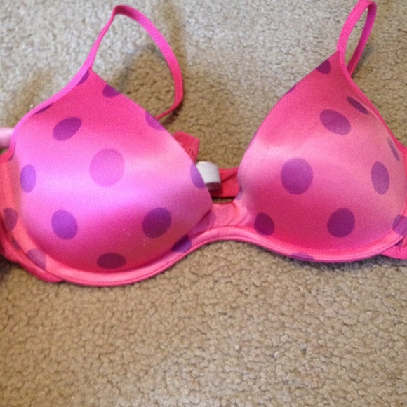 36b Bra pink polka dots