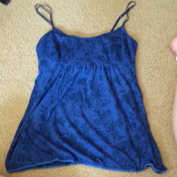 Blue Floral Tank Top