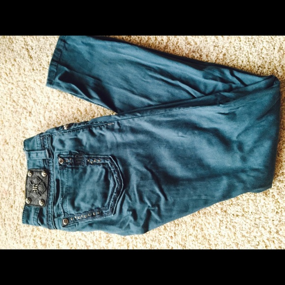 Dark green miss me jeans