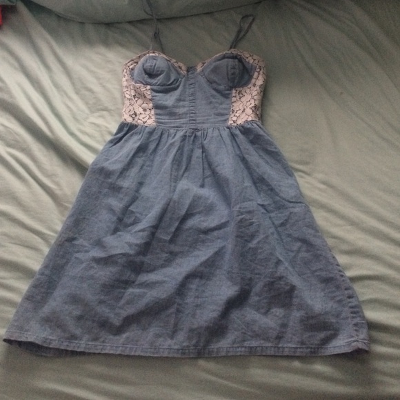 Cute denim & lace dress