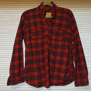 Hollister Long Sleeve Red Flannel