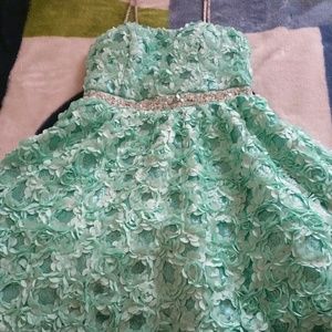 turqoise floral homecoming dress