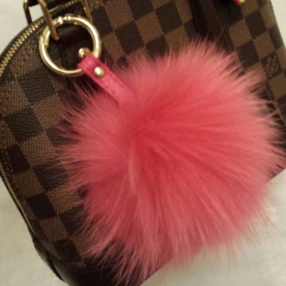Watermelon Pink Fur Ball Keycharm