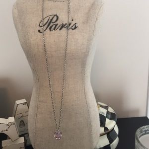 Swarovski necklace with light pink stone