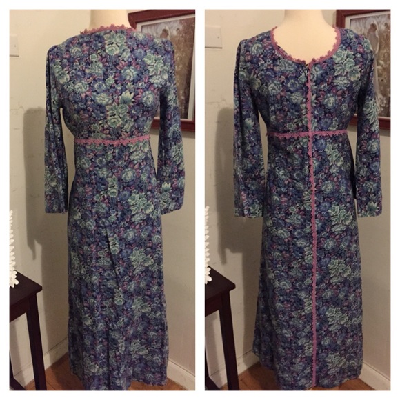 1960s floral maxi dress