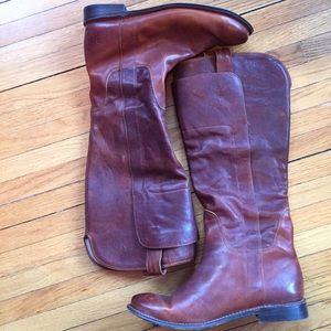 Frye tall Paige boots in whiskey