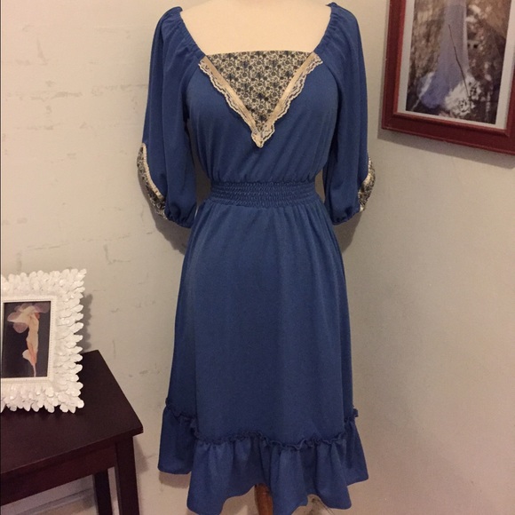 70s boho dress with ruffle skirt