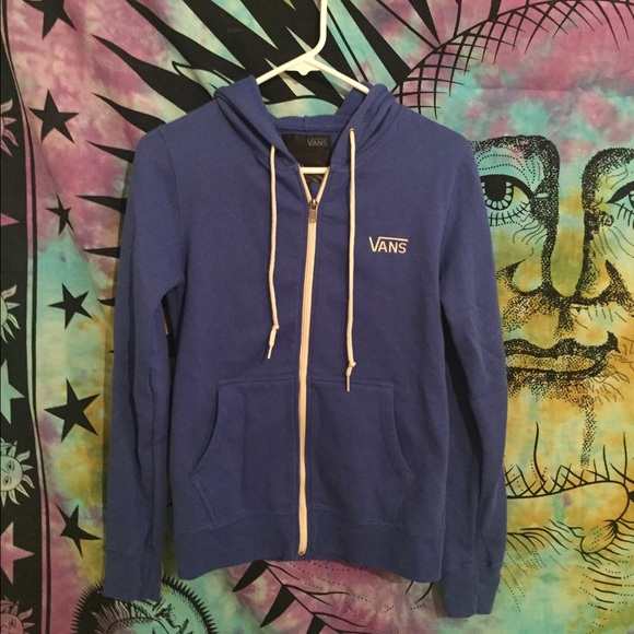 Blue Vans zip up hooded sweatshirt