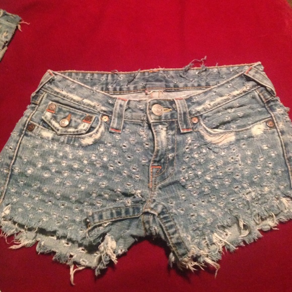 True Religion denim cutoff shorts