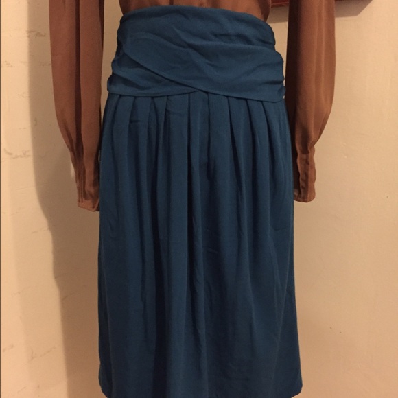 80s teal mid length skirt