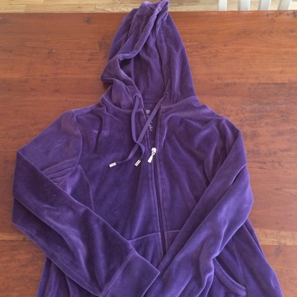 Purple hoodie velvet jacket