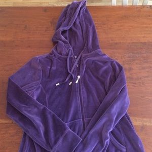 Purple hoodie velvet jacket