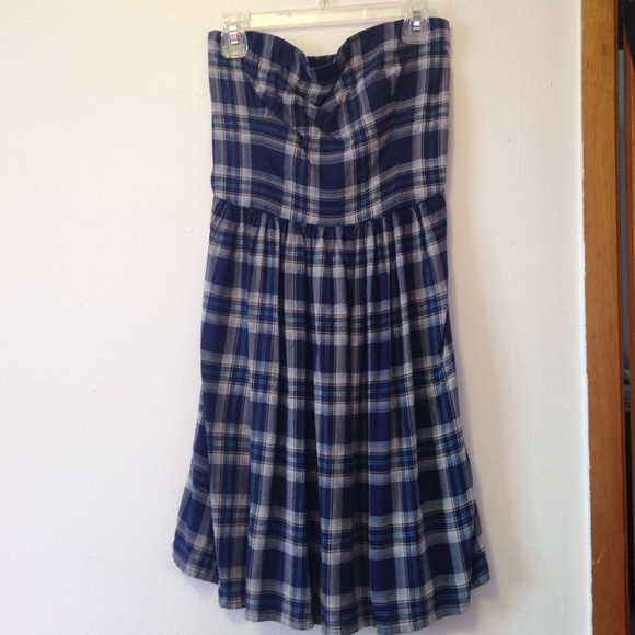 Plaid Strapless Hollister Dress