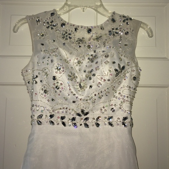 White prom or pageant dress