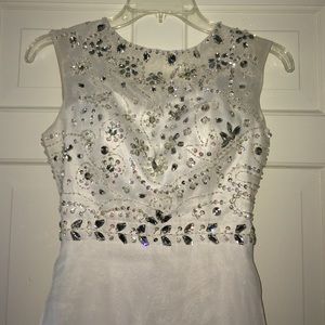 White prom or pageant dress