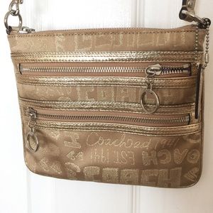 100% Authentic cross body Coach Metallic