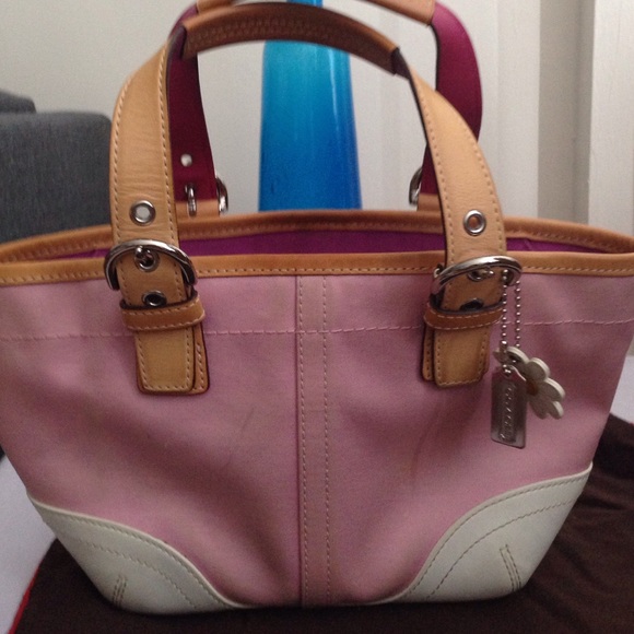 Authentic Coach pink tote - Picture 1 of 4