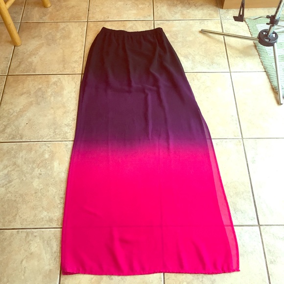 F21 chiffon maxi skirt
