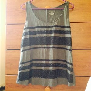 Lane Bryant gray and black tank top