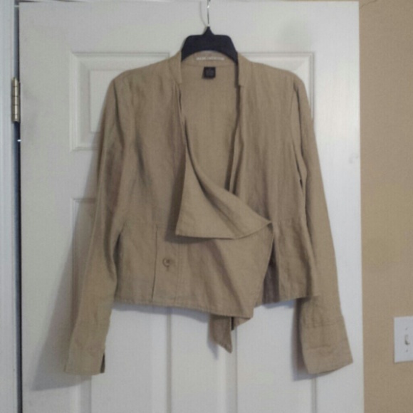 Tan Linen Lapel Jacket