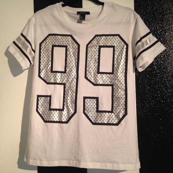 Forever21 White Holographic '99' T-shirt