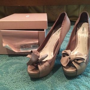Miu Miu peep-toe bow pumps