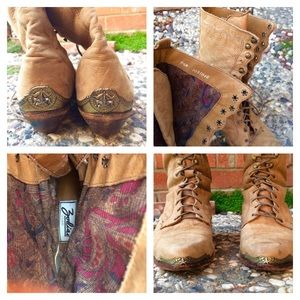 Vintage Zodiac Western Suede Boots