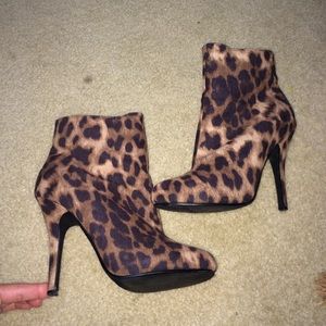 Leopard cheetah print booties