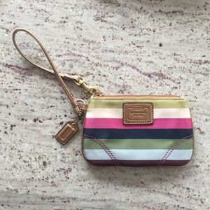 Coach Anniversary Stripe Wristlet