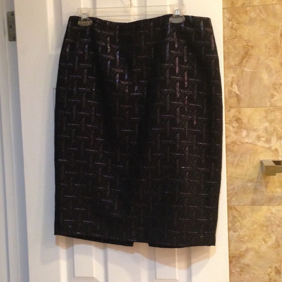 Silver and black pencil skirt