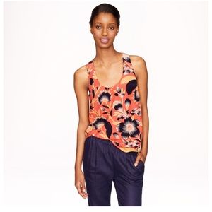 NWOT J.Crew Twist Back Hibiscus Floral Tank, 12