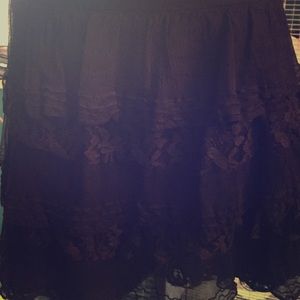 Black lace keen length skirt
