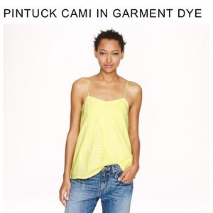 NWOT J.Crew Neon Coral Pintuck Garment Dyed Cami