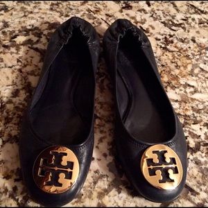 🚫SOLD🚫 on EBay Tory Burch Reva Flats - Navy Blue