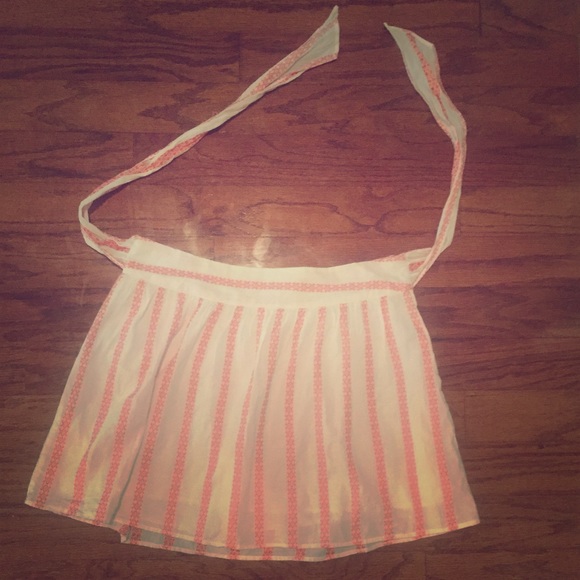 🍑Peach and White Linen Skirt🍑