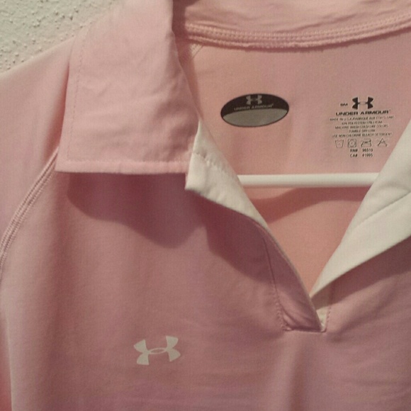 Pink & White Under Armour Polo