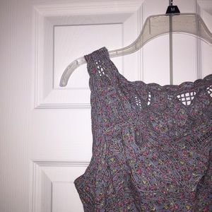 Grey floral print dress