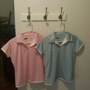 Bundle: Pink & Blue Under Armour Polos